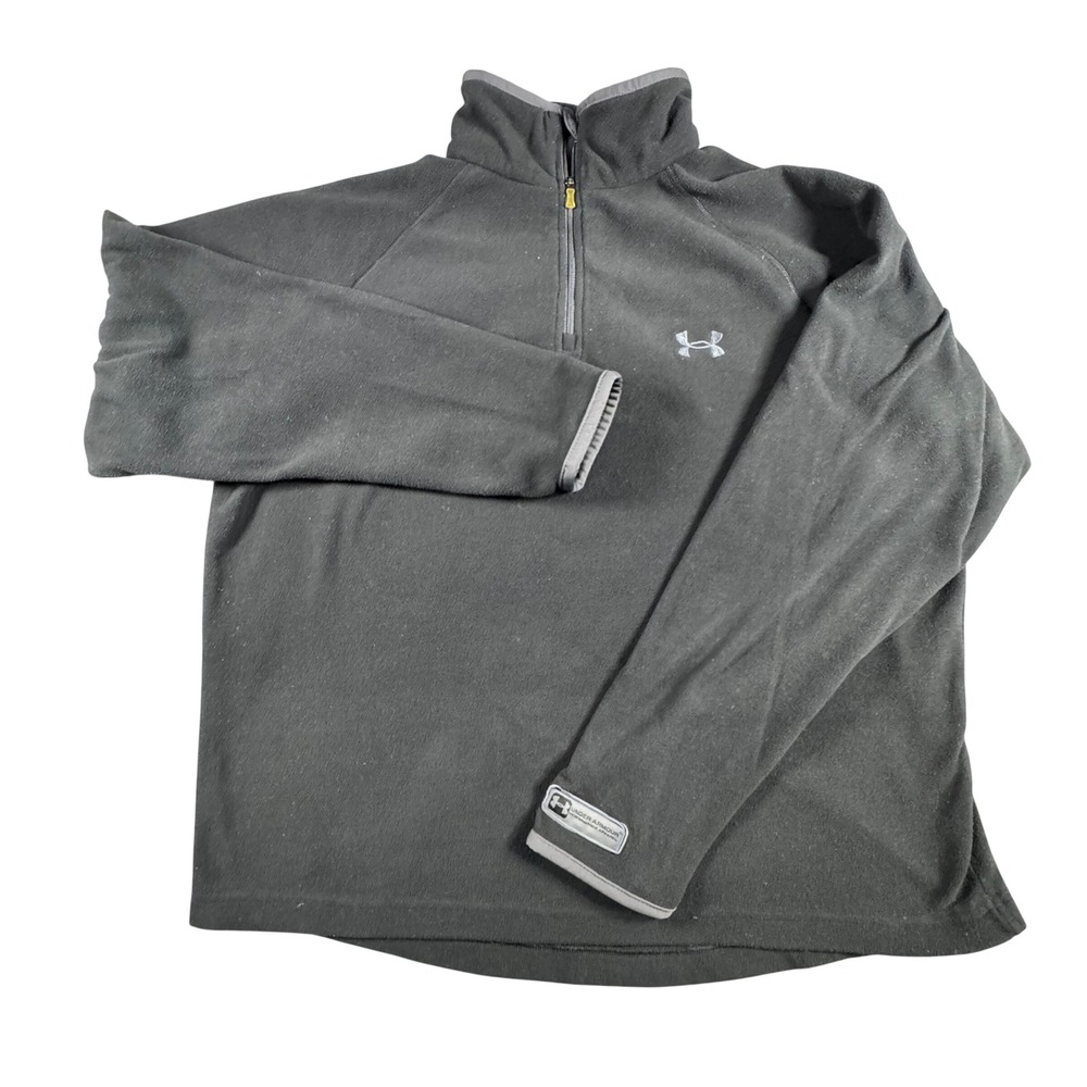 Under Armour Pullover Mens Medium Gray 1/4 Zip Fleece Mock Neck RN96510